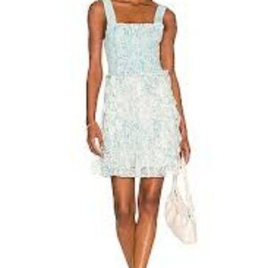 NEW WITH TAGS - ALICE + OLIVIA Jocelyn Floral Smocked Cotton Ruffle Minidress